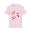 Unisex Softstyle T-Shirt Mischievous Reindeer Face Christmas Holiday Whimsy