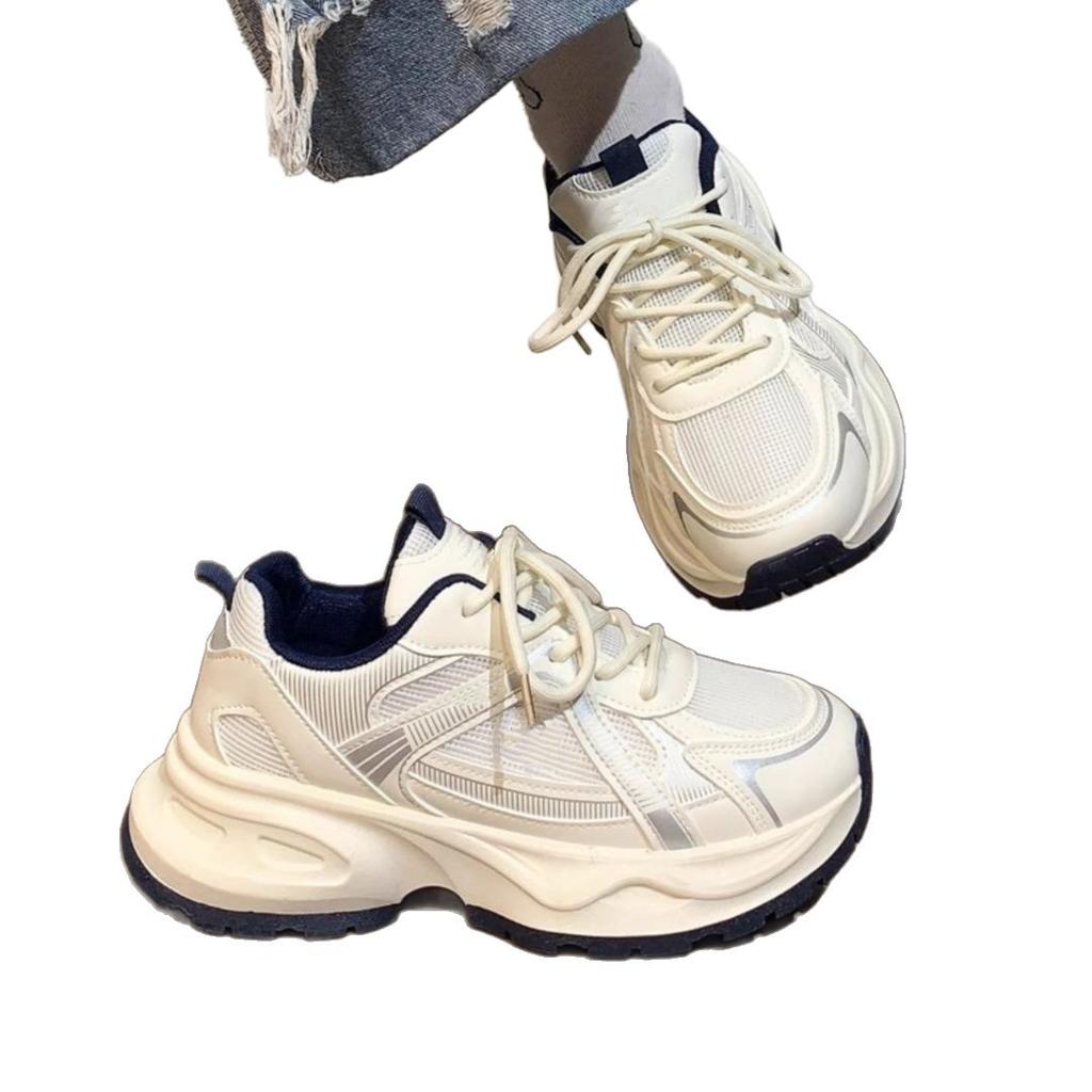 Mode Damen Schuhe Plateau Erhöhung Mesh Atmungsaktiv Mode Vielseitig Frühling Retro Sportlich Lässig Leicht Dad Schuhe