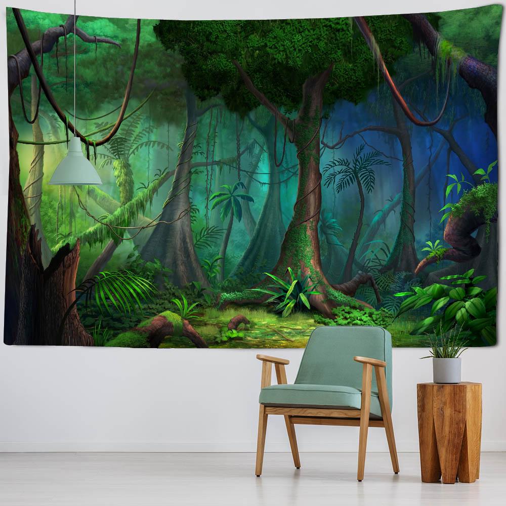 Fantasy Landscape Tapestry, Starry Home Wall Decoration, Polyester Thin Hanging Cloth, Bohemian Hippie Room Aesthetic Decoration