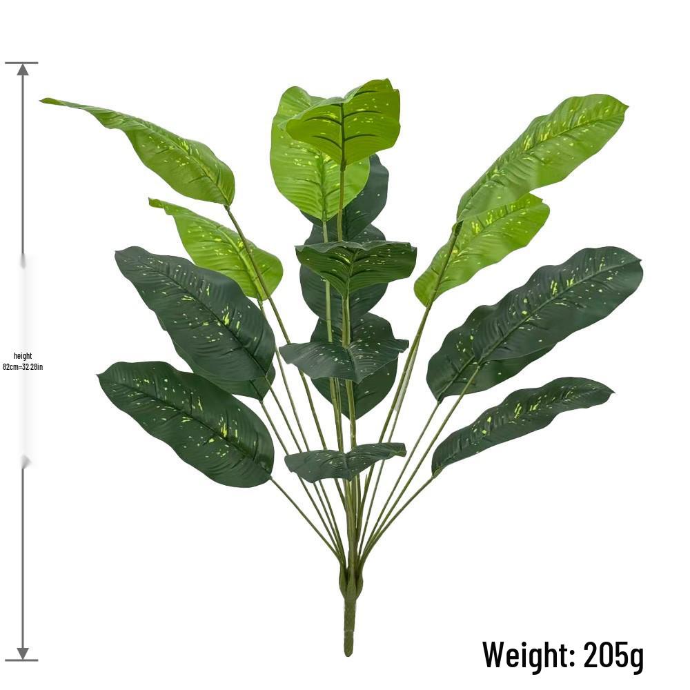 Traveler's Banana Leaf Decorative Indoor Plant - Green Dot Pattern for Home or Living Room