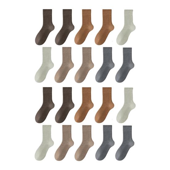 Damen Einfarbige Wadenlange Socken Herbst Gemütlich Weich Flauschig Crew-Socken Thermisch Warm Winter Dicke Stiefelsocken für Kaltes Wetter
