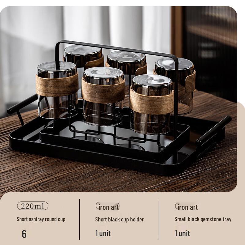 Handun Heat-Resistant Glass Cup Set with Tray and Kettle