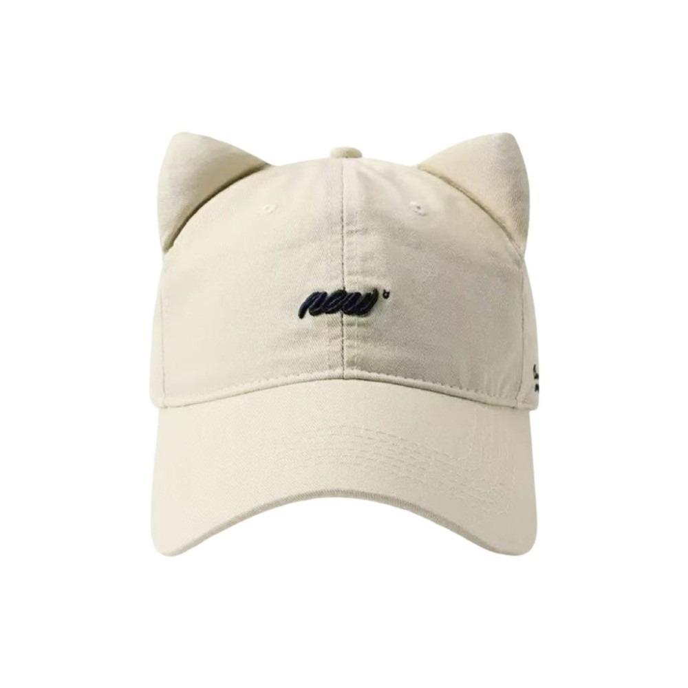 Cotton Cat Ear Hat Embroidered Peaked Cap Embroidery Letter Baseball Cap  Sports