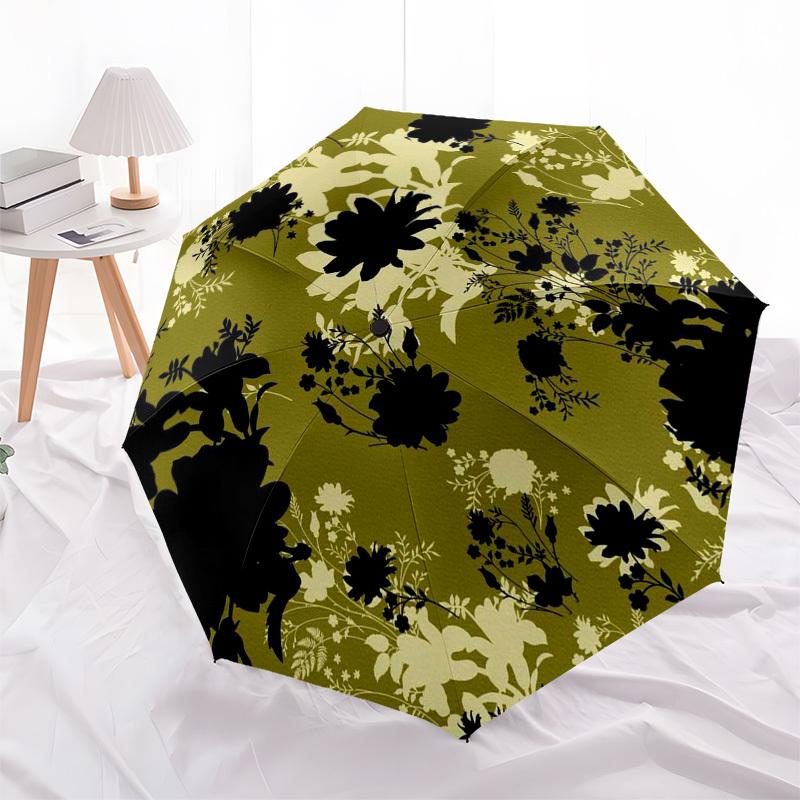 1pc Floral Pattern Design Umbrella with Plastic Handle,Suitable for All Seasons Umbrellaptys26097