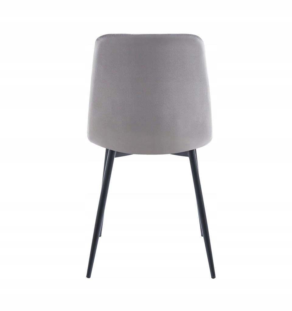 Gray velvet quilted chair, simple loft style, for table and office, Furnitex