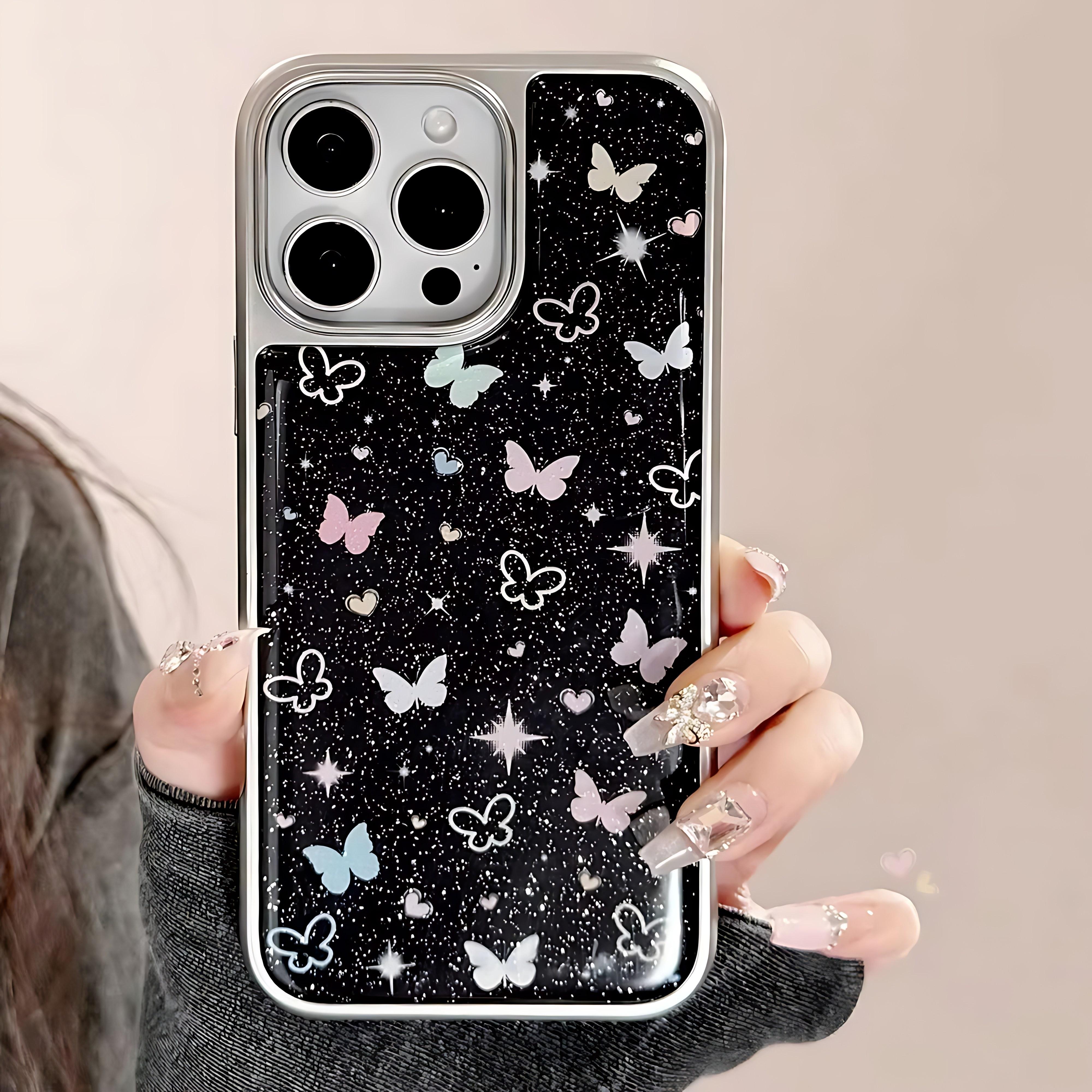 

Korean Full Screen Butterfly Cute Phone Case for iPhone 17 16e 16 15 14 13 12 11 Air Pro Max X XSMAX 8 7 Plus Luxury Clear Cover iPhone 11