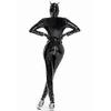 Womens Latex Catsuit Sexy Patent Leather Bodysuit Shiny Onepiece Jumpsuit