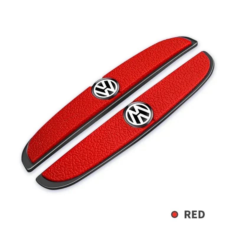RFKNG1 4pcs Rubber Bumper Strip Car Door Anti-Collision Emblem Sticker For VW GTI Polo Golf Passat Tiguan Arteon Touareg Taigo Caddy