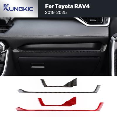 LHD RHD Car Dashboard Decor Strip Trim Real Soft Carbon Fiber Sticker For Toyota RAV4 XA50      2024 2025