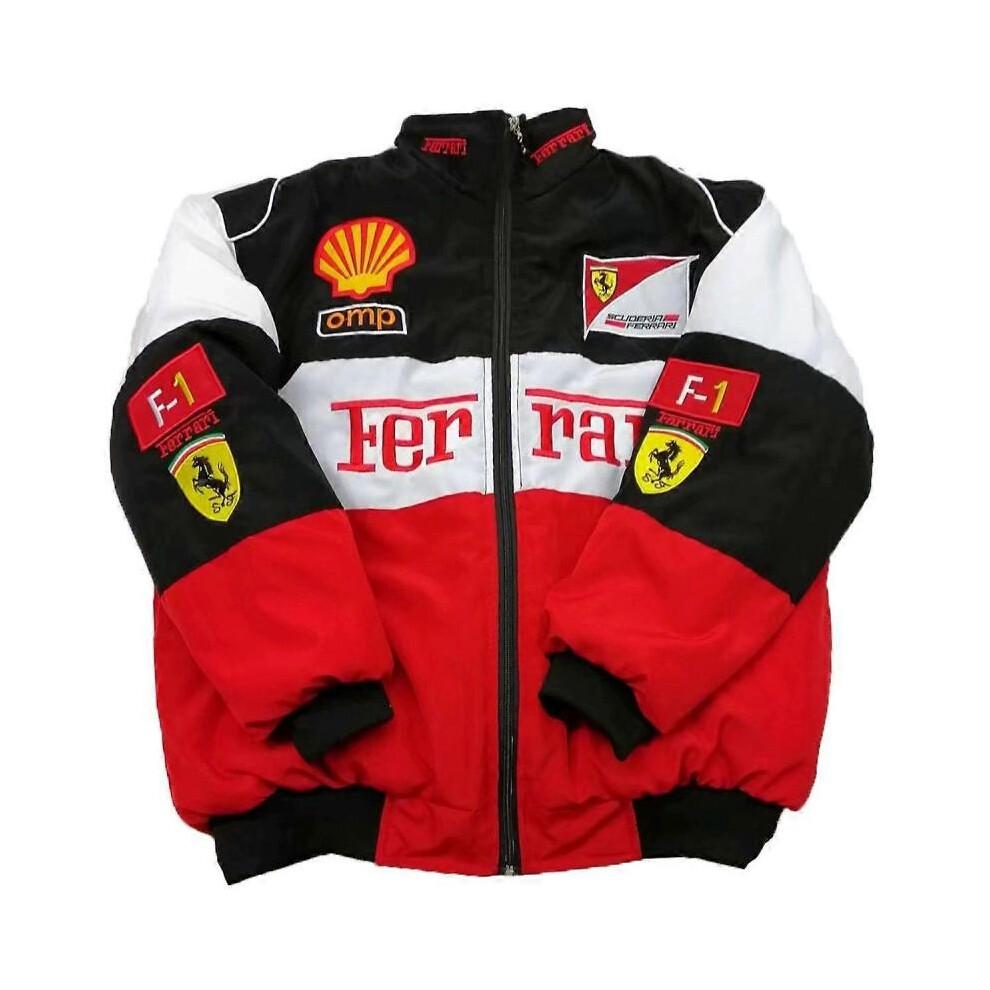 (M, White Shell) New F1 summer thin racing suit sports jacket racing suit college style retro