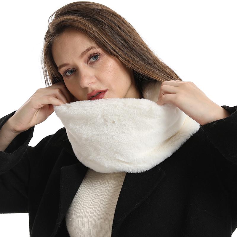 Fashion Fur Neck Warm Scarf  Winter Unisex Doutdoor Hiking Thick Solid Plush Ring Scarves Kids Women Cycling Snood Collar