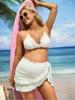 2025 Women's Tummy-Concealing Slimming Two-Piece Bikini Swimwear - High Elasticity for Resort & Hot Spring