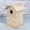 Mini Outdoor Wooden Bird House Nesting Cage Accessory for Garden Patio Decoration Ornament