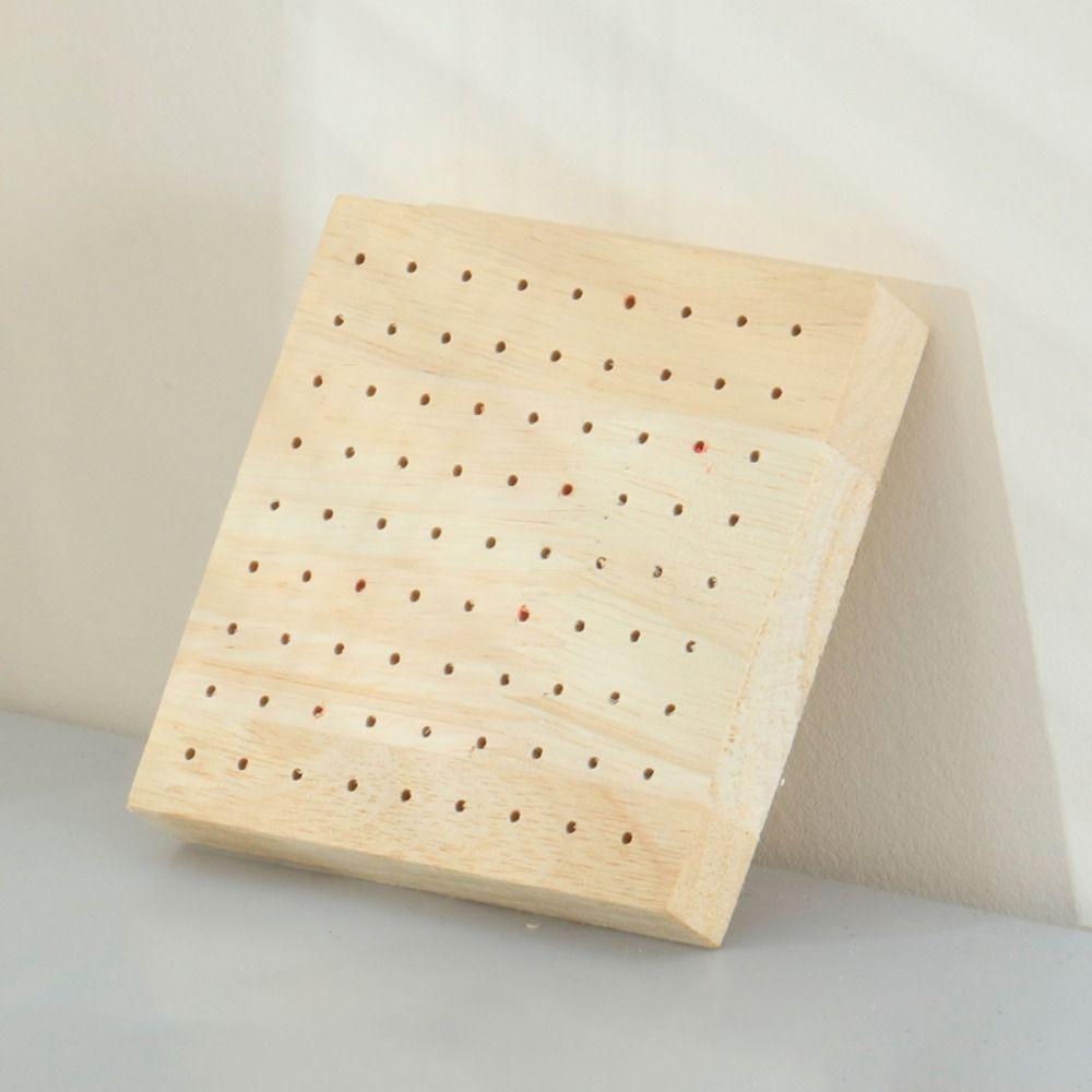 2Pcs Square Wooden Polishing Head Storage Board Save Space Nail Grind Head Organizer  Nail Salons