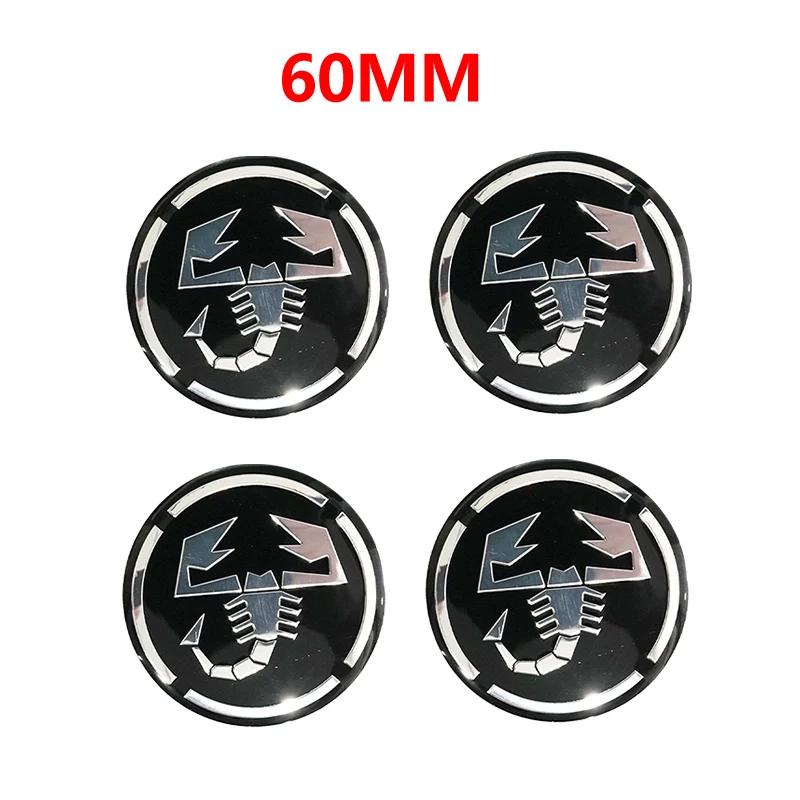 4pcs 65mm 60mm 3D logo car emblem Wheel Center Hub auto Rim refit dust-proof badge covers sticker styling accessories For FIAT