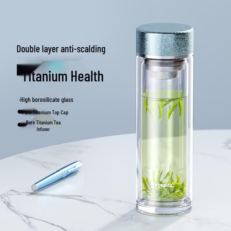 

TOMIC Double-Wall Glass Tea Tumbler with Infuser