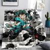 My Hero Academia Izuku Pattern Flannel Blanket, High Quality Comfortable for All Seasons, Home Decor, Warmth and Comfort, Perfect for Gifts.