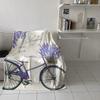 Farm Purple Fresh Flower Lavender Bicycle Flannel Blankets For Sofa Beds Bedding Room Soft Fleece Blanket Bedspread Home Textile