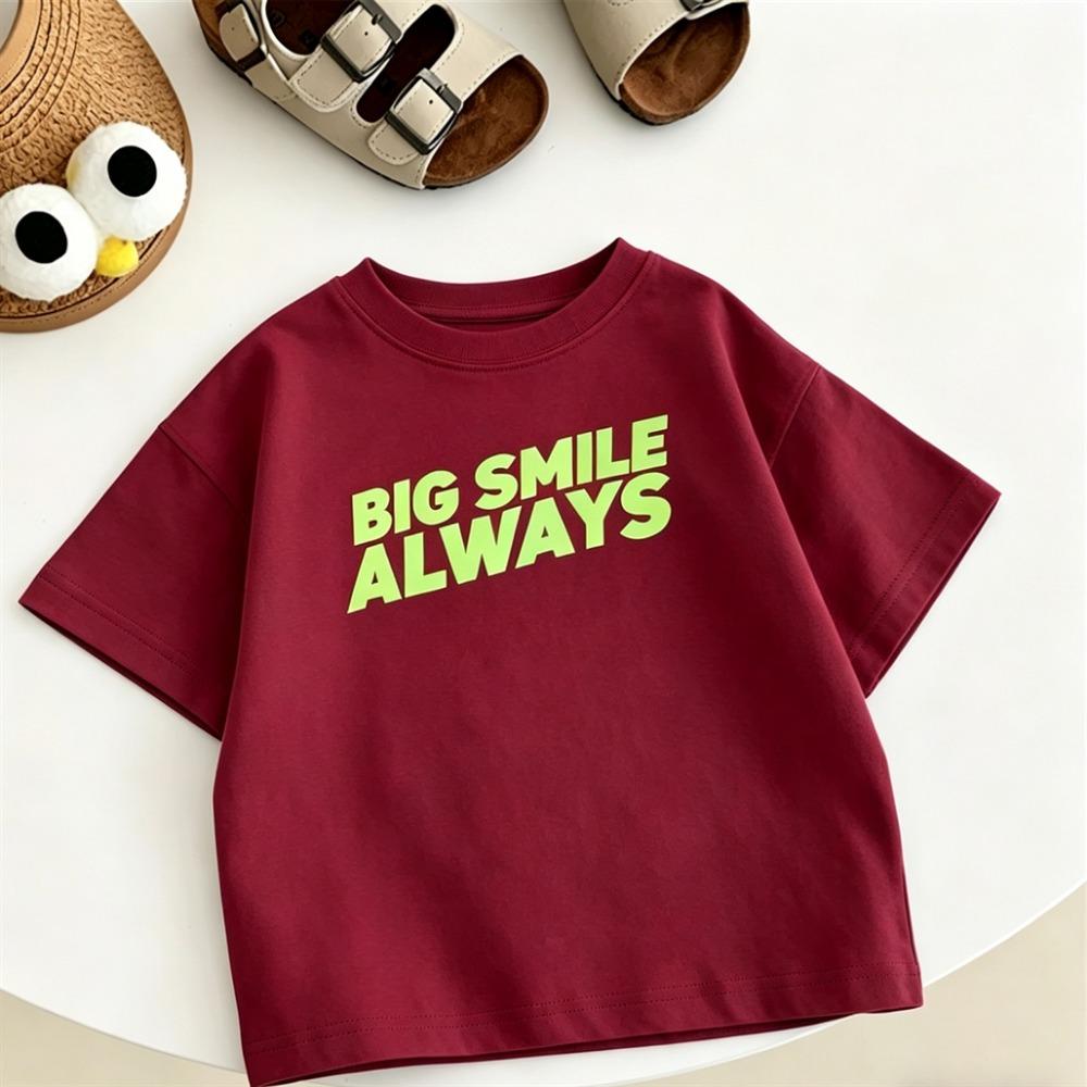 Boys And Girs Fashion T Shirt Printed Tees Short-sleeved Tops Summer Clothes Toddler Crewneck Base Shirt Pure Cotton T-shirt 110