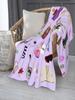Music Fans Print Throw Blanket Pink Purple Album Design Lightweight Cozy Fleece Plush Flannel Bedding for Couch Sofa Bed Gifts f