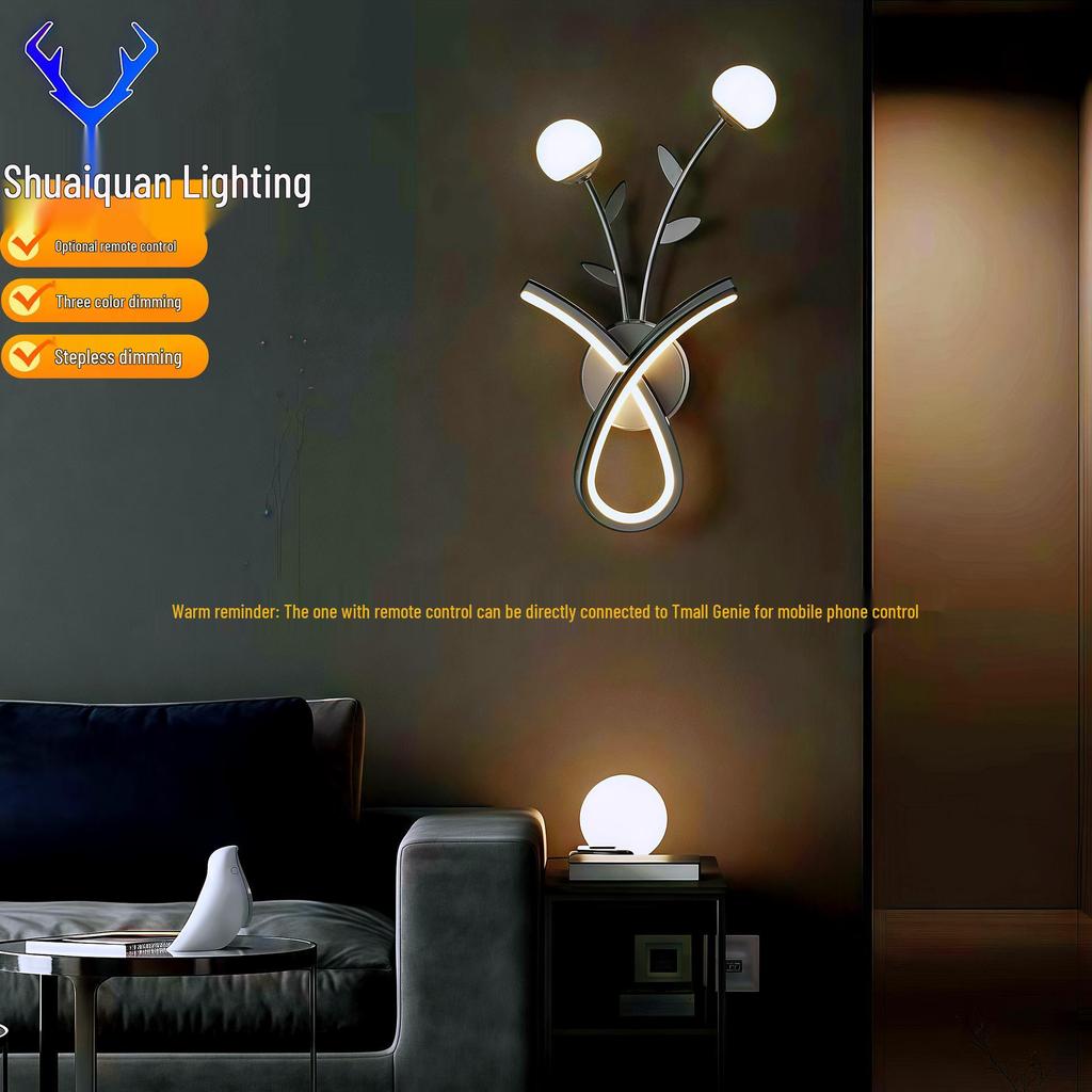 Kreative LED-Wandleuchte für den Innenbereich mit Fernbedienung - Stufenloses Dimmen für Schlafzimmer, Wohnzimmer, Flur, Balkon oder Treppenhaus