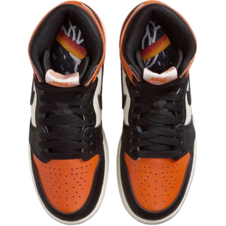 Air Jordan 1 Retro High OG GS Shattered Backboard 2025 Kids Sneakers Orange Black Sail FD1437-008