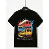 Men's T-Shirt Black Train Graphic with Polish Text for Casual Wear