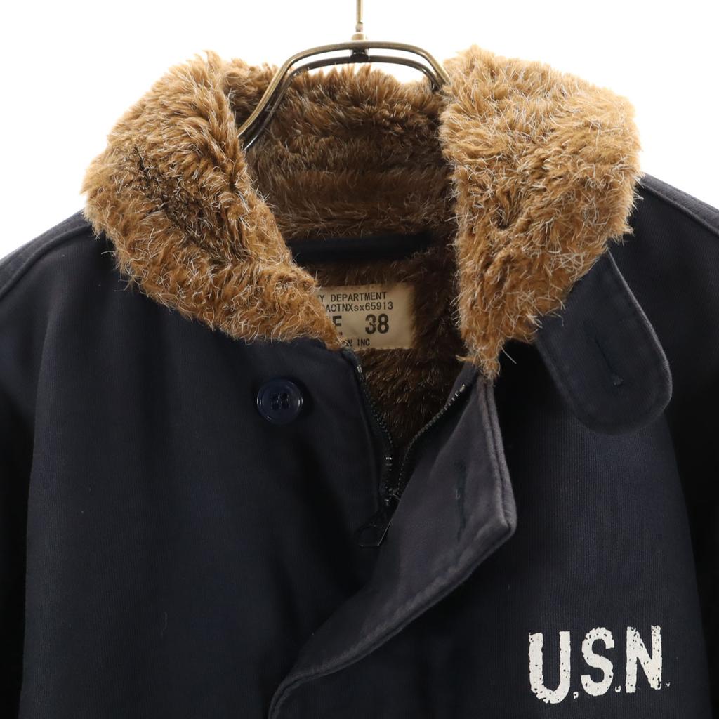 HOUSTON US NAVY N-1 Deck Jacket 38 Navy Men's Used