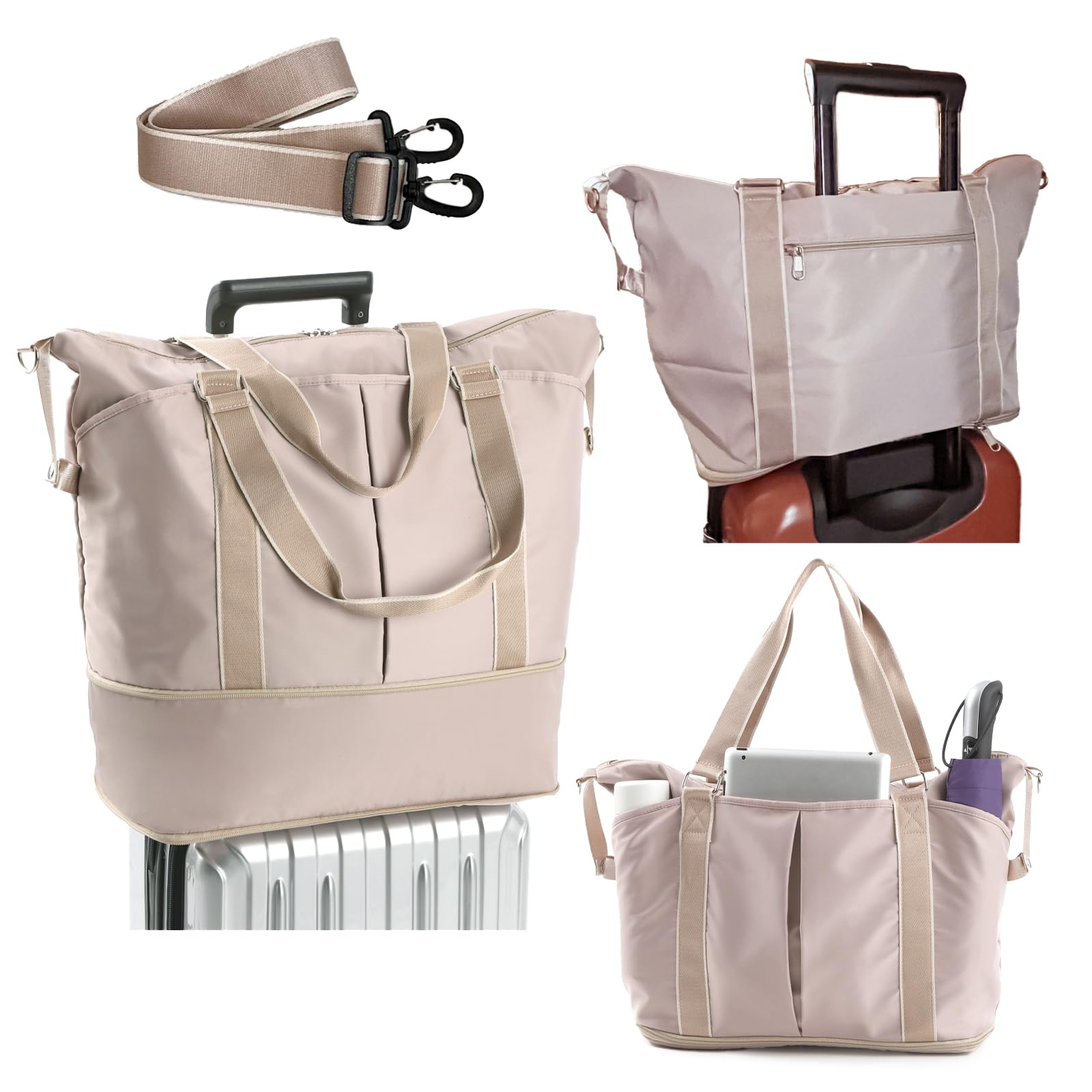 

Original Boston bag with shoulder front expandable expandable travel sports travel large capacity [kochika] strap, 2-way, pocket, function, zipper, бежевий