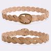 Pin Buckle Twists Woven Waistband Weave Men Belt Fashion Suede Belt  Unisex