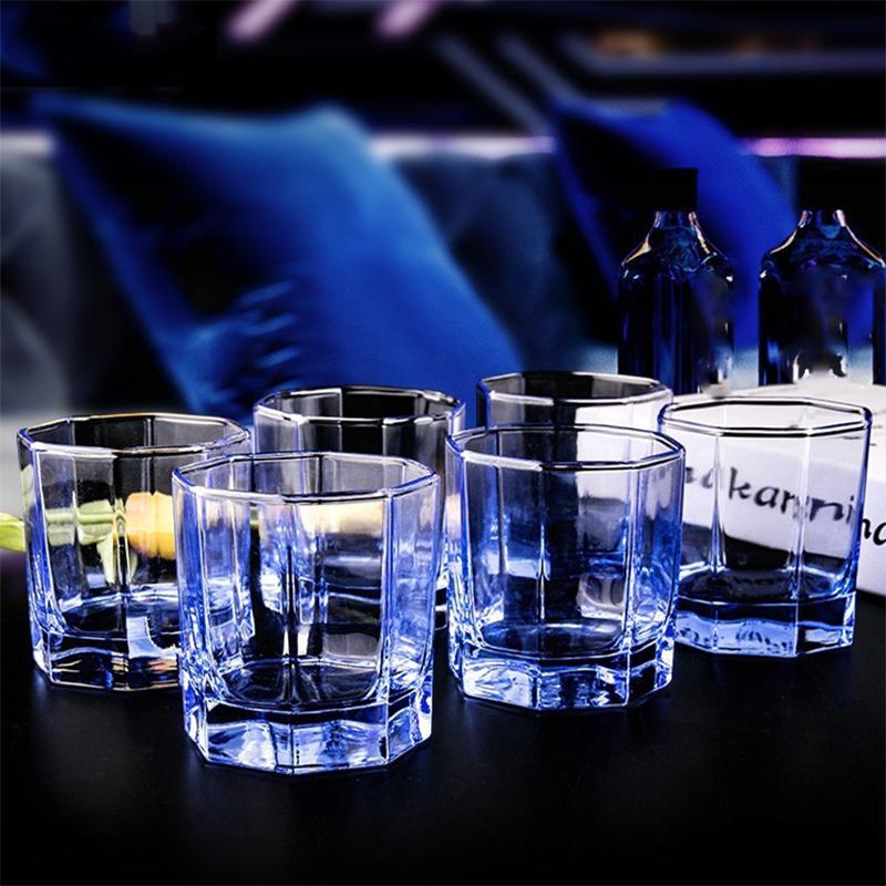 260ml 6PCS Wine Glasses Sets for Vodka Practical Travel Outdoor Cups Set Glass Creative Cold Beverage Transparent Drinkware Set