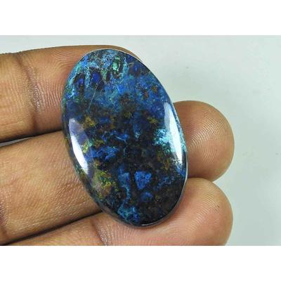 21X35X5MM Natural Shattuckite Oval Cabochon Loose Gemstone for Jewelry 50Cts SK-4475