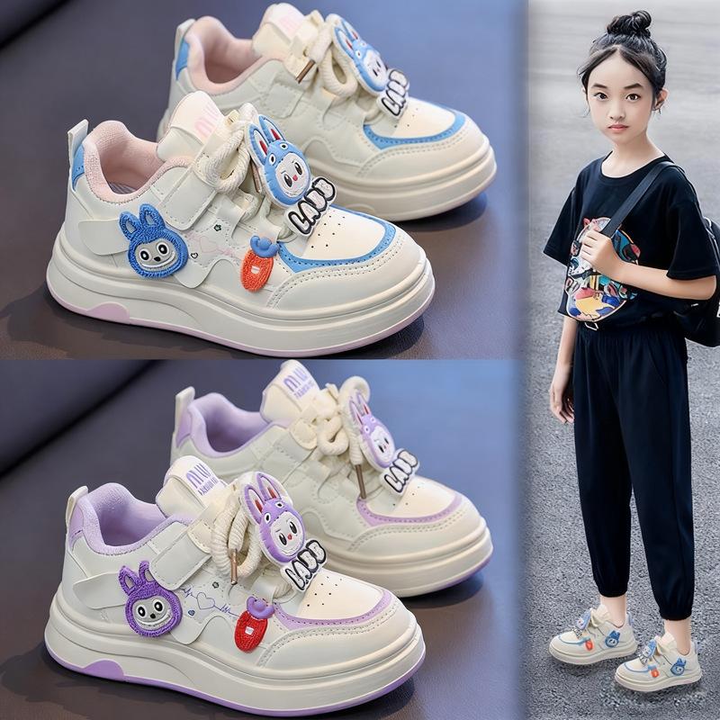 Girls' sports shoes 2025 new autumn boys' board shoes children's fashion cartoon casual shoes student white shoes tide