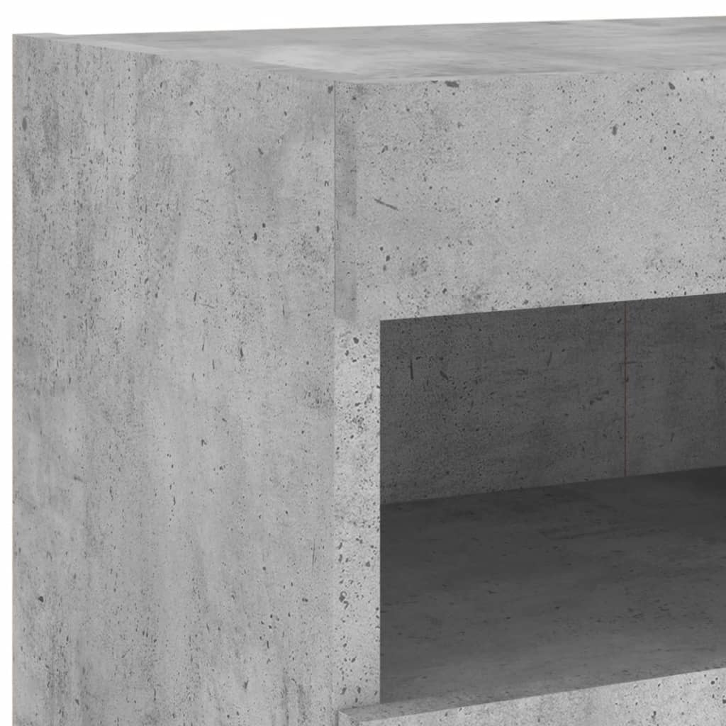 Wall Mounted TV Cabinet with RGB LED Lighting Concrete Grey 80 x 30 x 40 cm