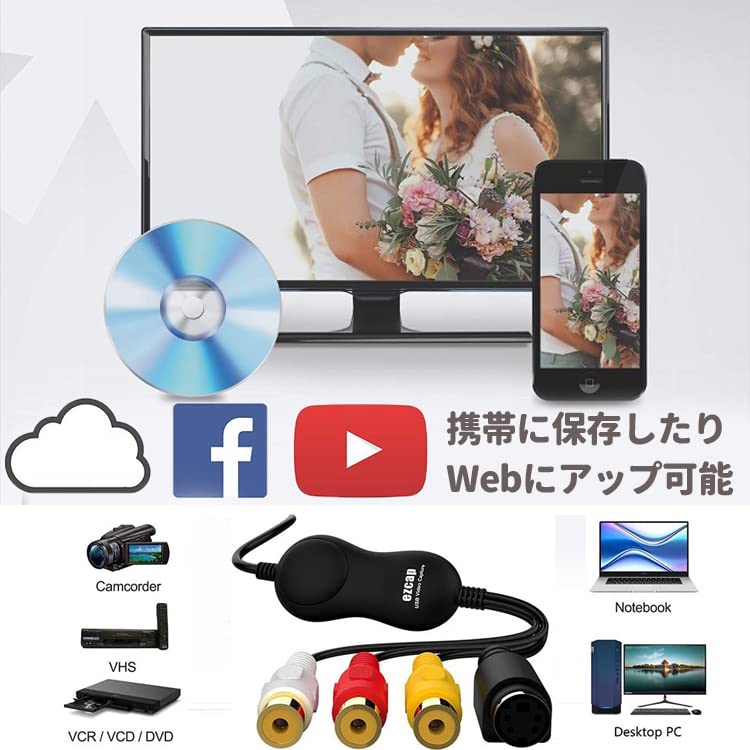 Origin MacBook Compatible Video Capture Device, Windows & macOS Compatible, Digitize and Save Video Footage To Your PC, USB Capture, VideoVHS, 8mm,