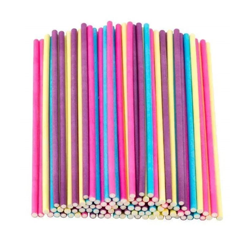 100 Stück Papier-Lollipop-Sauger-Sticks für Cake Pops, Süßigkeiten, Popcake-Sticks, 15,2 x 5/81,3 cm, 150 x 3,5 mm