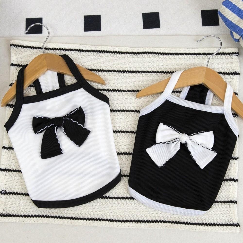 Thin Edition Pet Bow Vest Sun Protection Pet Short Sleeved Shirt Cat Camisole Vest  for Small Pets