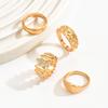 European and American Jewelry, Irregular Metal Smooth Ring Set, Simple and Fashionable Ins Knuckle Ring.