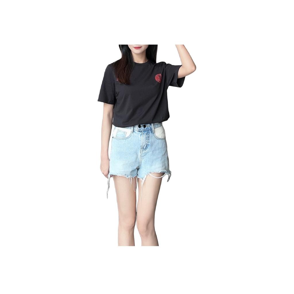 Puma Rad/Cal Dk Acm Ess Logo Print Crew Neck Short Sleeve T-Shirt Men T-Shirts Black 777669-04