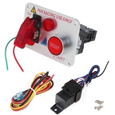 1 Stück 12V Rennwagen Motor Start Druckknopf Zündschalter Panel Rote LED Kippschalter