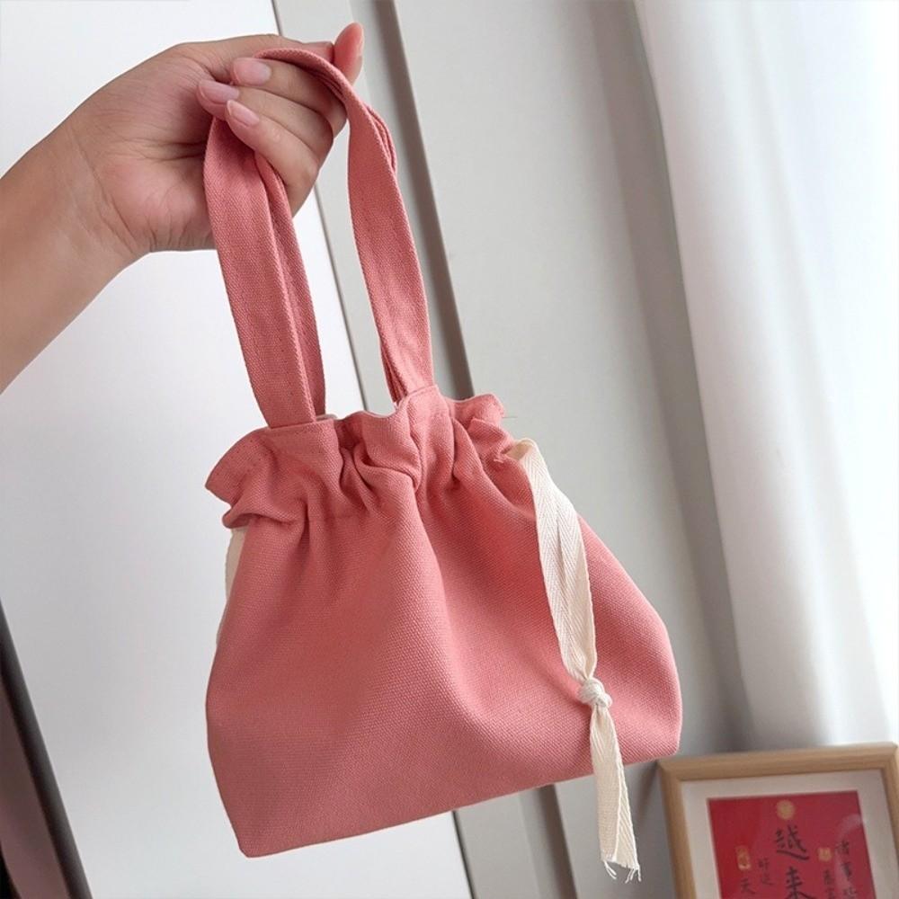 Solid Color Drawstring Storage Bag Large Capacity Portable Toiletry Bag Fashion Cosmetic Bag  Women