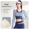 Juyitang Slim-Fit Shockproof Color Block Two-Piece Yoga Apparel (Bra-Free)