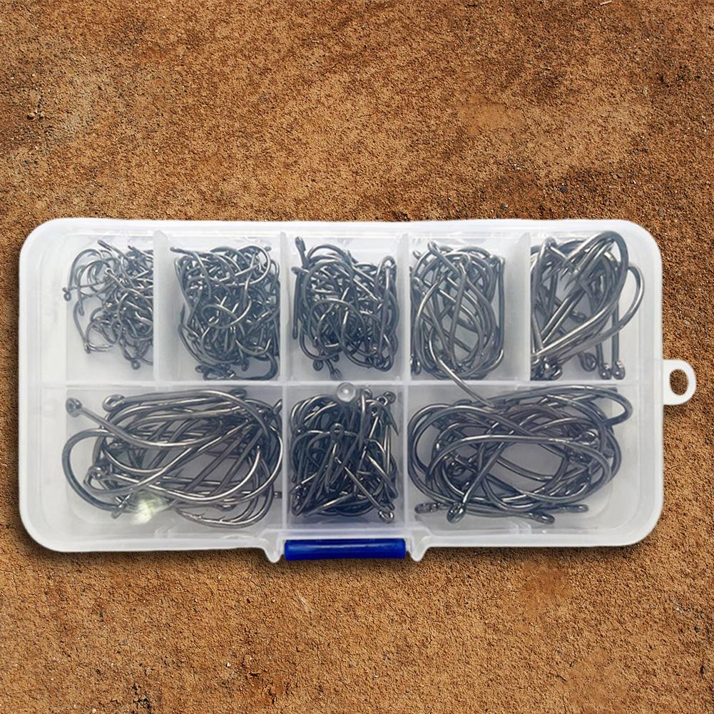 220PCS/Box Carp Fishhook High Carbon Steel Fish Hooks Fishing Barbed Hooks for Freshwater Saltwater Fishing Accessories