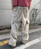 SOMEPLACE MAN Basic Oversized Wide Big Pocket String Parachute Cargo Pants_3 Colors