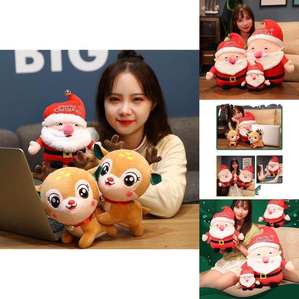 Delightful 20cm Santa Deer Plush Toy For Kids And Holiday Decorations