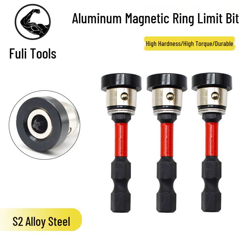 

Adjustable Magnetic Positioning Bit for Impact-Resistant Gypsum Board and Ceiling Screws Silver Aluminum Ring - 50mm