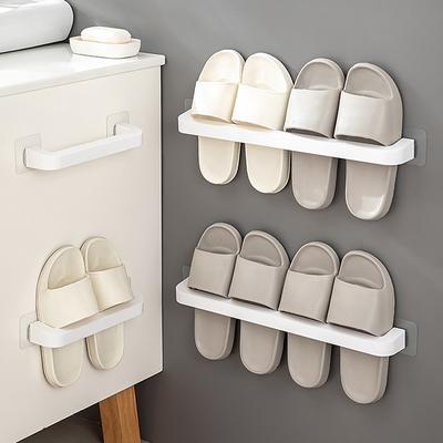 Półka na kapcie łazienkowe Punch Free Wall Mounted Shoes Hanger Rack Półka na ręczniki Półki oszczędzające miejsce Akcesoria łazienkowe