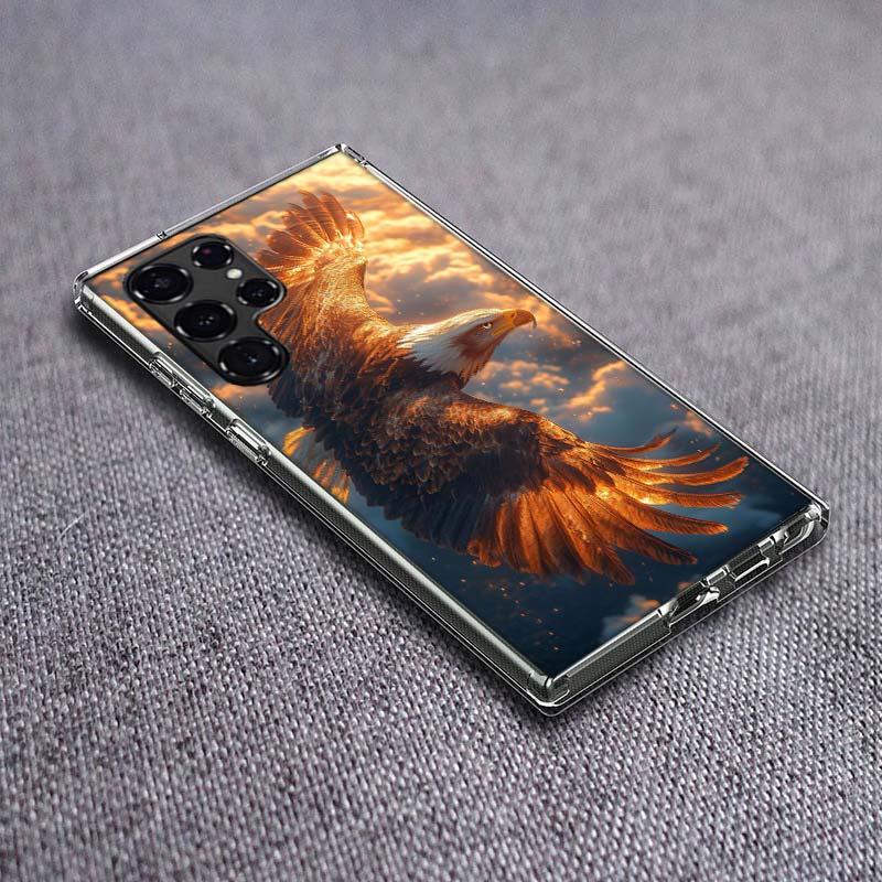 Soaring Eagle Hunting Phone Case For Samsung Galaxy S24 S23 S21 S20 FE S22 S26 Ultra S25 Edge S10 Plus Cover Clear TPU Capa Shel
