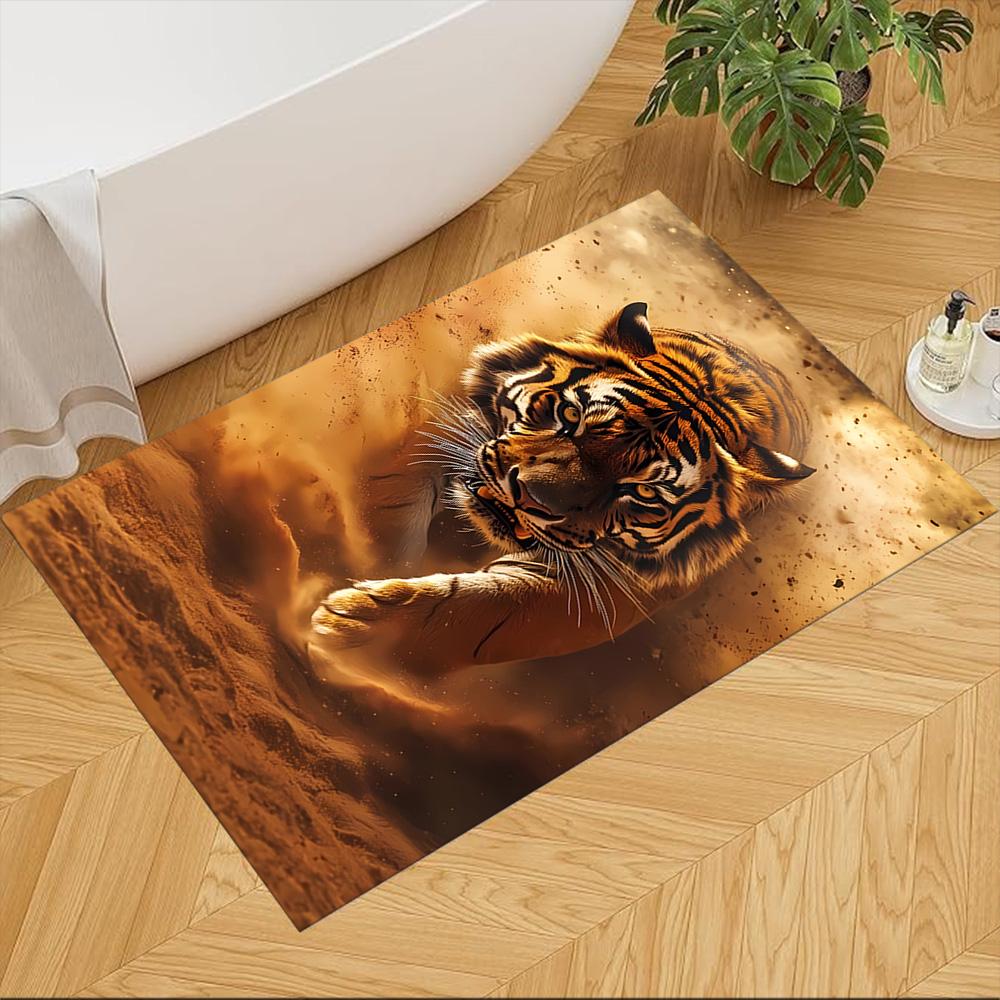 Wild Tiger In Jungle Non-Slip Home Carpet Design for Office Decor Living Room Bedroom Gift