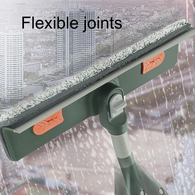 Long Handle Window Cleaner 5-Section Handheld Cleaning Scrubber Window Glass Scrubber For Home Apartment Hotel Bathroom Kitchen
